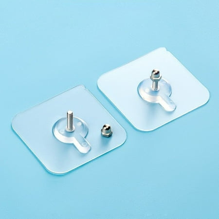 

Zhuge 20 pieces household traceless nails no punching screw stickers super strong adhesive stickers hooks photo frames wall screw stickers hooks (transparent 8mm long)