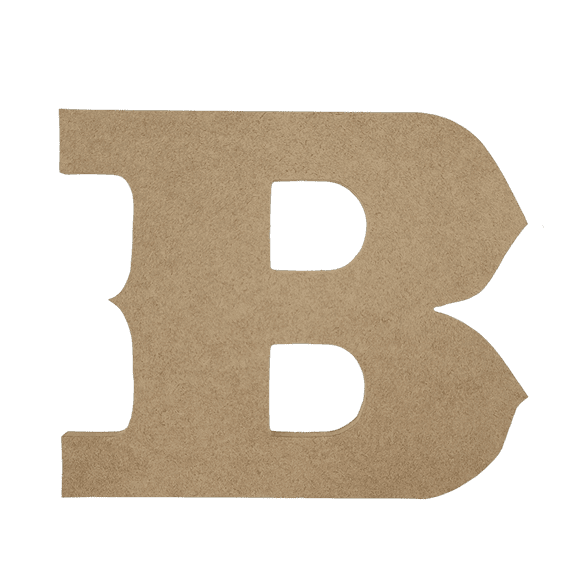 Wooden Letter Unfinished, Saddlebag Font, Craft Cutout