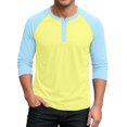thumbnail image 3 of Men’s Athletic Cotton Baseball T-Shirt Three Quarter Sleeve Casual Top, 3 of 8