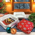 thumbnail image 2 of Pactogo Red Holiday Christmas Square Cake Aluminum Foil Pan w/Clear Dome Lid Disposable Baking Tins (Pack of 25 Sets), 2 of 6