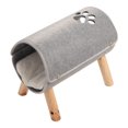 thumbnail image 4 of Cama túnel para gatos patas de madera elevadas túnel para gatos almohadilla de felpa de fieltro suave dentro de la cama túnel para mascotas para interior, 4 of 5