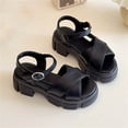 thumbnail image 5 of Viluyesy Girls' Dress Sandals - British Style Round Toe Mary Jane With Bow & Rhinestone Thick Heel Staging School Party Wedding Stage Shoes Black Size 11 M, 5 of 10