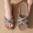 thumbnail image 4 of Mepaouo Womens Mens House Slippers Linen Indoor Outdoor Summer Beach Shoes Unisex Home Slide Shoes, 4 of 9