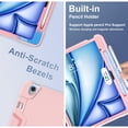 thumbnail image 6 of Dteck Case for iPad Air 13 inch 2025/2024,Shockproof Silicone + PC 3-Layer Protection Kickstand Case Heavy Duty Cover for iPad Air 13-in. M3/M2,Rosegold, 6 of 7