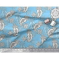 thumbnail image 3 of Soimoi Polyester Crepe Fabric Black Sketch Paisley Print Fabric by The Yard 52 Inch Wide, 3 of 3