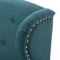 thumbnail image 4 of Wingback chair with button tufting, nailhead detail, and cabriole legs in vibrant colors for a classic stylish accent, 4 of 13
