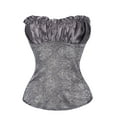 thumbnail image 4 of LELINTA Women's Vintage Jacquard With Pattern Lace Boned Overbust Corset Busiter Top Plus Size S-6XL, 4 of 8