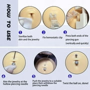 Belly Button Piercing Gun Kit - 7PCS Body Piercing Kit for Men Women, Easy, Safe, Disposable, Done Alone