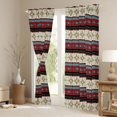 thumbnail image 3 of Homewish Tribal Aztec Black Out Curtains for Boys Girls,Bohemian Flower Curtains Pack of 2 (42x63 Each),Abstract Hippie Geometric Stripes Bedroom Curtains,Super Cozy Room Decor, 3 of 6