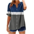 thumbnail image 2 of ATENAR T Shirts for Women Loose Summer Tops for Women Short Sleeve Tee Blue L, 2 of 5
