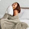 thumbnail image 3 of Bare Home Plush Sherpa Bed Blanket - Fluffy & Soft - Reversible - Lightweight - King, Oyster, 3 of 7