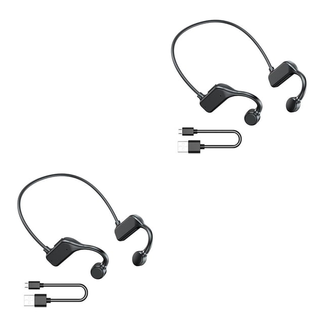 Auricular Bluetooth Cateissary Recargable Banda para el cuello Negro 2piezas