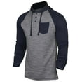 thumbnail image 3 of 9 Crowns Raglan Lightweight Pullover Long Sleeve Hoodie (X-Large, Mid Grey/Navy), 3 of 3
