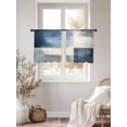 thumbnail image 2 of Abstract Art Sheer Curtains 45 inches Long 2 Panels Set Color Block Gary Blue Collage Oil Painting Tiers Sheers Rod Pocket Small Window Short Curtains for Kitchen Cafe, Each 52" W x 45" L, 2 of 7
