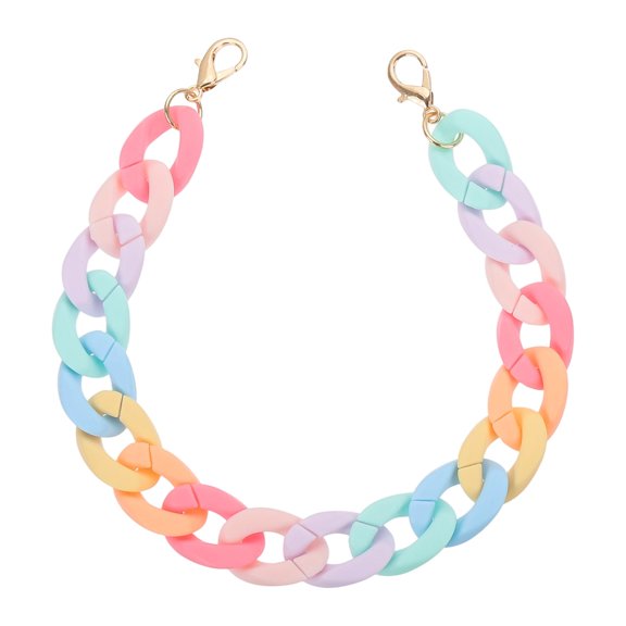 Uxcell Acrylic Purse Chain, Acrylic Chain Linking Rings Handbag Strap Plastic Quick Link C-Clips Hooks Connector Matt Multilolor