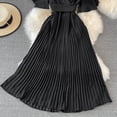 thumbnail image 3 of YM YOUMU Women Faux Wrap V Neck Flutter Short Sleeve Tie Waist Elegant Pleated Midi Flowy Party Dress, 3 of 3