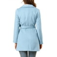thumbnail image 4 of Allegra K Women's Elegant Shawl Collar Lapel Belted Long Trenchcoat, 4 of 8