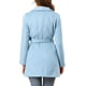 thumbnail image 3 of Abrigo largo de mujer elegante con solapa y cinturón en azul talla S, 3 of 7