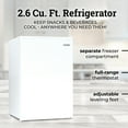 thumbnail image 5 of Igloo 2.6 cu ft Mini Refrigerator, Single Door Mini Fridge With Freezer and 2 Shelves, White, 5 of 6