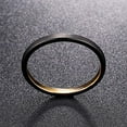 thumbnail image 5 of 2mm Black Gold Tungsten Ring for Women Two-Tone Wedding Band Stacking Rings Brushed Finish, 5 of 6