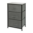 thumbnail image 2 of Emma + Oliver 3 Drawer Vertical Storage Dresser with Black Wood Top & Gray Fabric Pull Drawers, 2 of 11