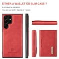 thumbnail image 7 of Galaxy S22 Ultra Case, Dteck for Samsung Galaxy S22 Ultra Cover Wallet Case ID Credit 8 Card Slots Holder Cash Pocket PU Leather Magnetic Closure Clasp Flip Removable Case, Red, 7 of 7