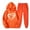 Orange, variant on JURANMO Hoodie Sweatsuit for Women 2 Piece Sets Cute Teen Girls Heart Graphic Hooded Pullover Tops and Elastic Waist Jogging Sweatpants Tracksuit Pink L