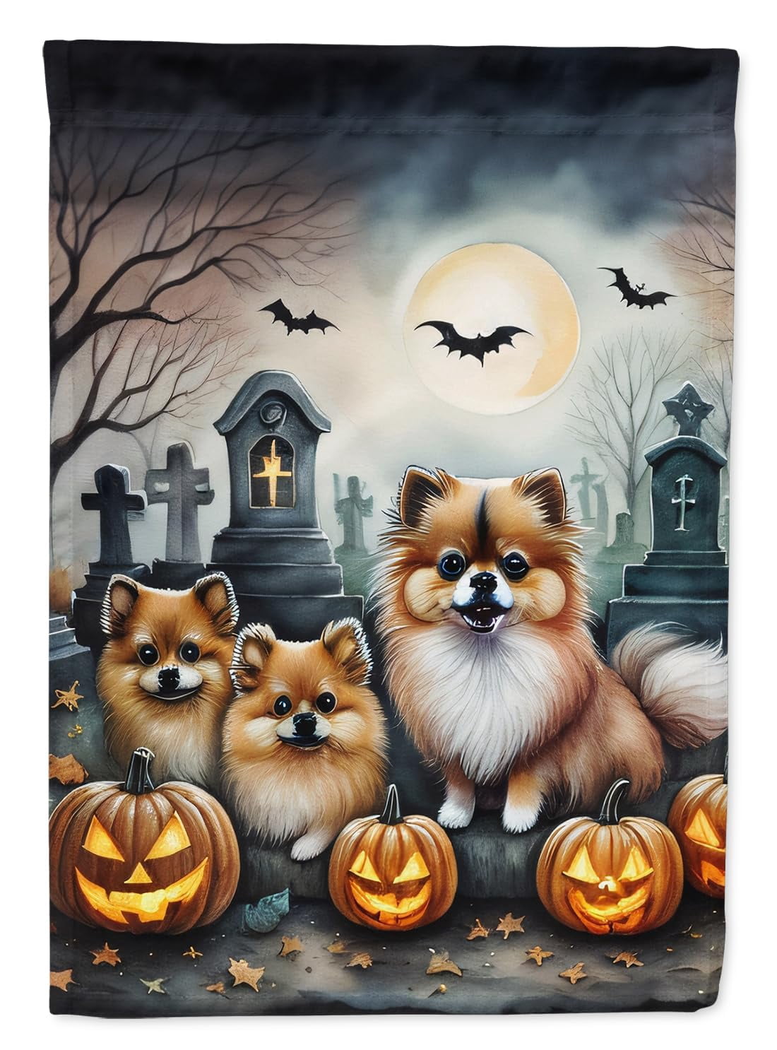 Vizsla Spooky Halloween Garden Flag 11.25 in x 15.5 in