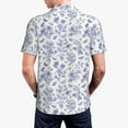thumbnail image 5 of Vsdgher Floral Butterfly Print Men's Short Sleeve Stretch Polo Shirt, Moisture-Wicking Performance Polo Shirt, 5 of 8