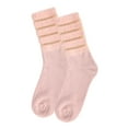 thumbnail image 5 of MeMoi Women's Luxe Shimmer Sheer Stripe Plush Fuzzy Crew Socks - Womens - Female, One Size, Black, 5 of 10