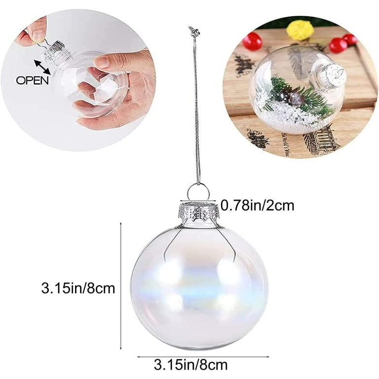 30pcs Clear Plastic Fillable Ornaments Clear Fillable Ornament Balls Clear Hanging Balls Aquarium Float Ball, Size: 1.18x1.181.18in