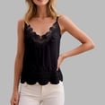 thumbnail image 2 of WEIGFI Womens Tank Tops Sleeveless Elegant Lace Y2K V-Neck Solid Color Summer Casual Wear Comfort Soft Beach Tops,Black,One Size, 2 of 4
