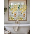 thumbnail image 4 of Spring Forsythia Flowers 2 Panel Kitchen Curtains for Windows, Yellow Floral Hummingbird Gray Plaid Bathroom Privacy Curtain, Home Décor Window Treatment for Bedroom/Living Room 55"x45", 4 of 6