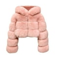 thumbnail image 4 of YueHuiYing Women's Faux Fur Coat Fluffy Fuzzy Shaggy Hooded Warm Long Sleeve Outerwear Jacket, 4 of 9