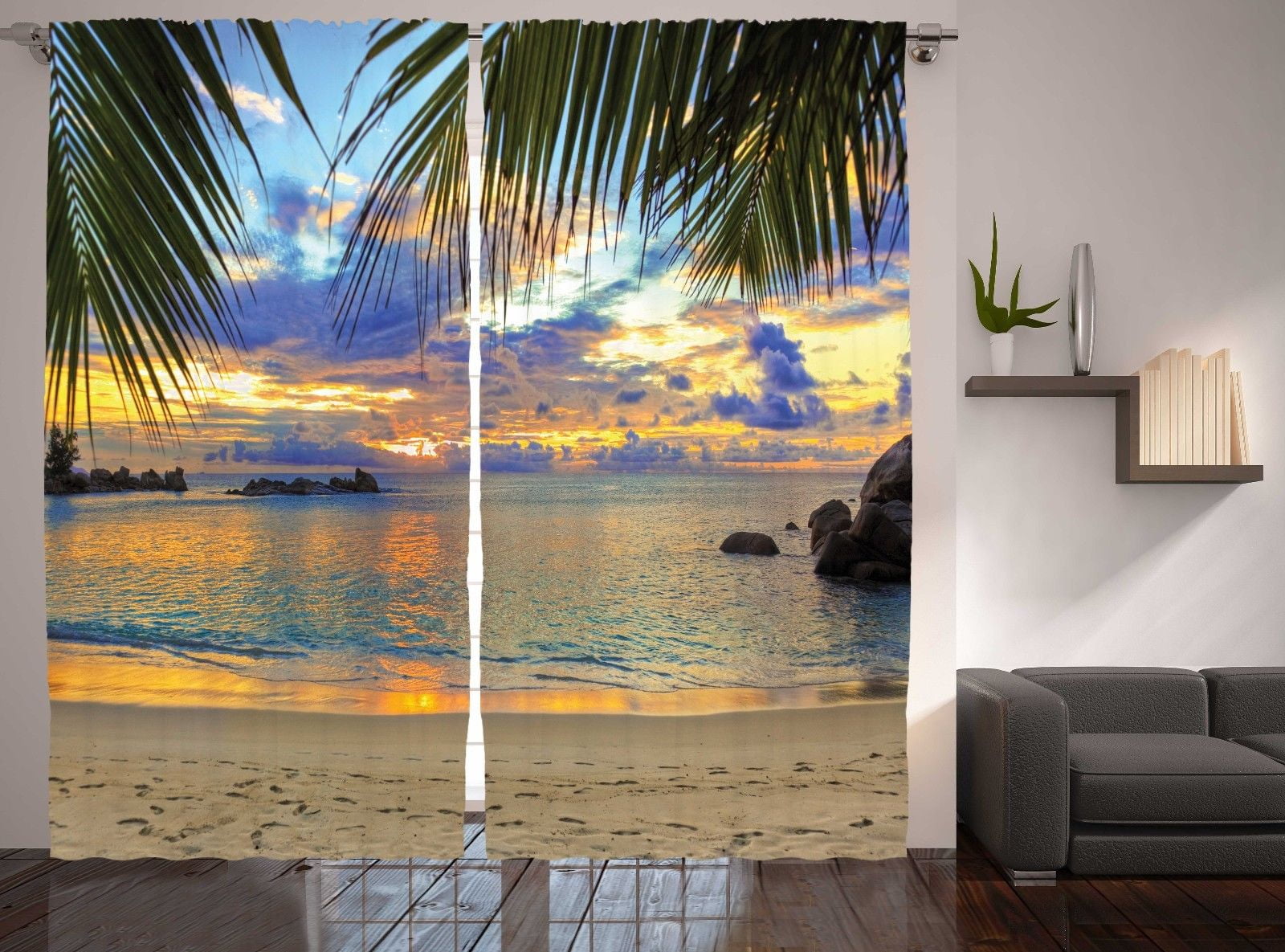 Wildlife Ocean Sea Seashore Living Room Curtains 2 Panels Set
