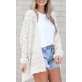 thumbnail image 3 of Sherrylily Women Crochet Cardigan Kimono Boho Long Sleeve Lightweight Oversized Open Front Knitted Sweater, 3 of 4
