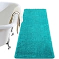 thumbnail image 1 of Alfombra de baño LOCHAS Luxury Shaggy de microfibra, 60 x 150 cm, color azul turquesa, 1 of 6