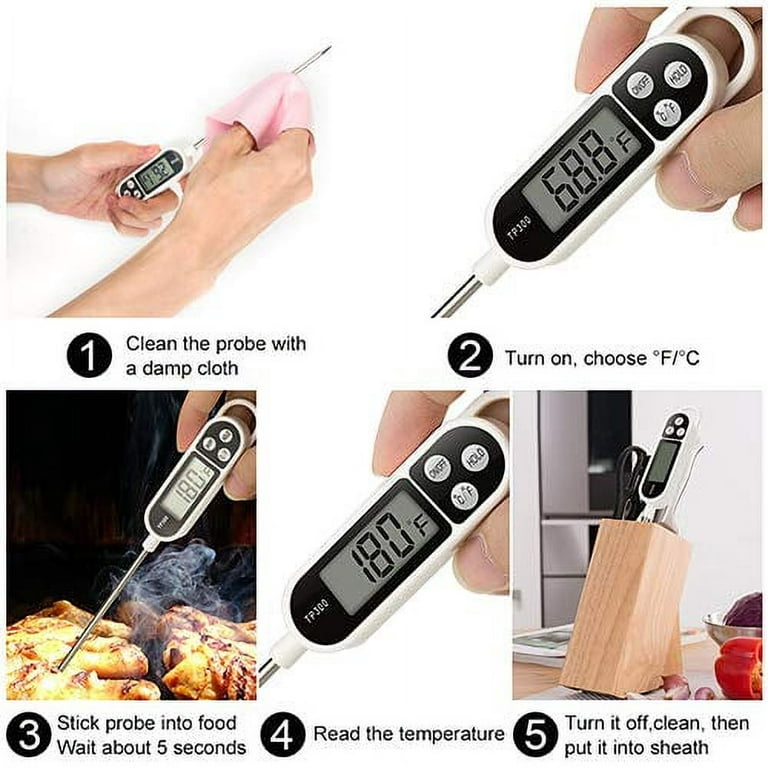 Instant Read Meat Thermometer Food Thermometer Cooking Thermometer Kitchen Candy Thermometer with Fahrenheitcelsius Switch for Oil Deep Fry BBQ Gril