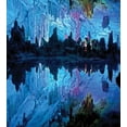 thumbnail image 3 of Natural Cave Duvet Cover Set, Pattern of Reed Flute Cistern Artifical Crystal Palace Myst Space Image Print, Decorative 3 Piece Bedding Set with 2 Pillow Shams, Queen Size, Blue, by Ambesonne, 3 of 3