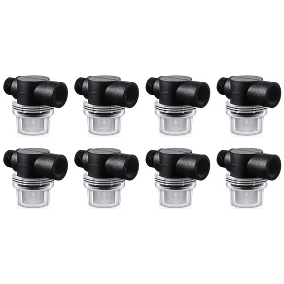 8X Water Pump Strainer Filter, RV Replacement 1/2 Inch Twist-on Pipe Strainer Compatible with or Pumps,8 x Water Pump Strainer Filter,Black