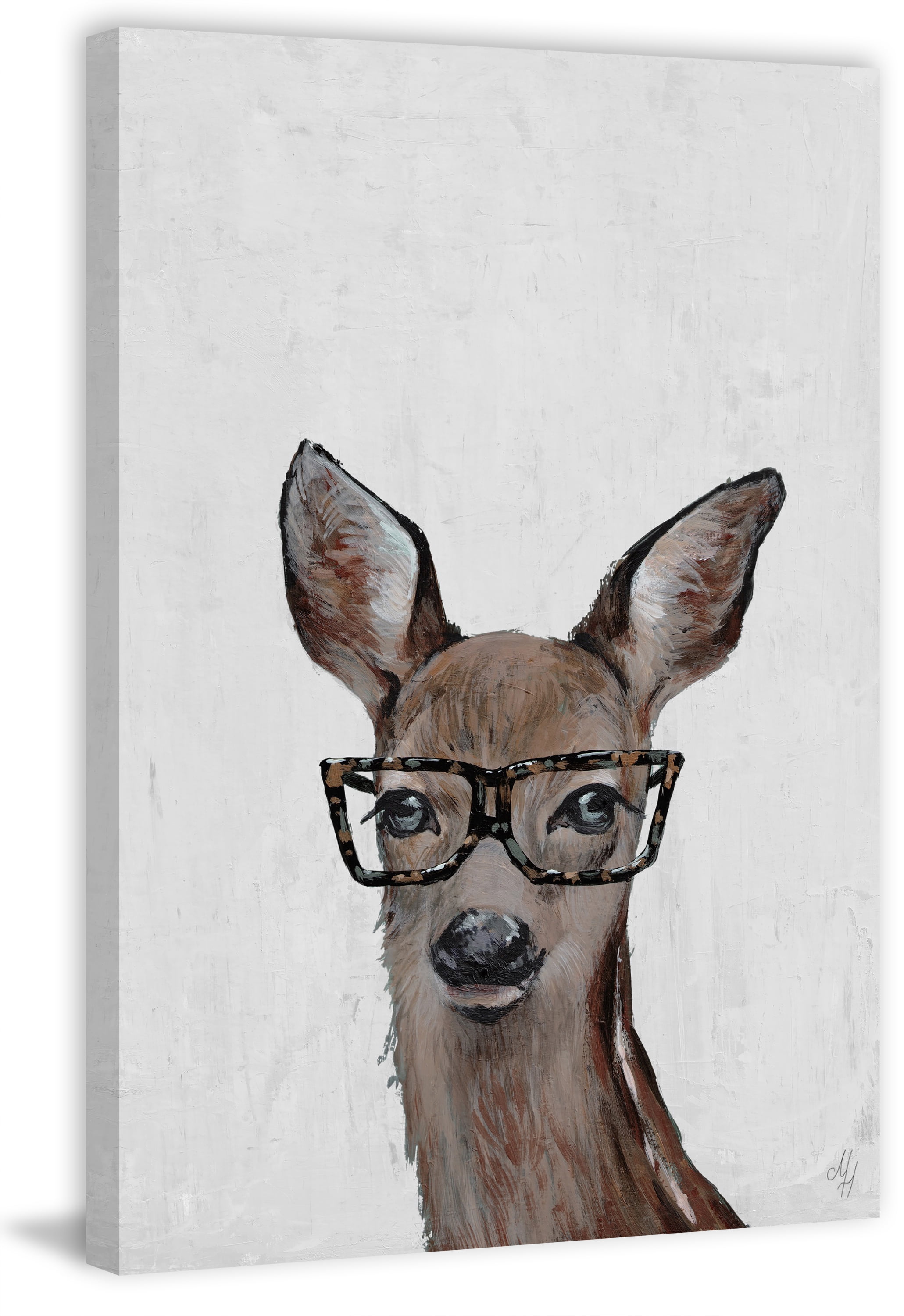 Marmont Hill Brown Hippie Deer III Canvas Wall Art