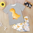 thumbnail image 2 of Baby Boys Girls Pajamas Sleepwear Set Car Crew Neck Tee Shorts 6-7 Y 7-8 Y 8-9 Y Premium Cotton Tagless Design Outdoor Fun Machine Washable Gift (2-3 Years,Grey), 2 of 5