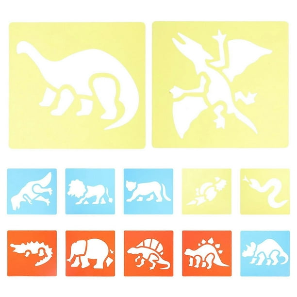 Kids Stencils For Drawing 12Pcs Assorted Color Reusable Craft Templates Safe Material Perfect For DIY Projects