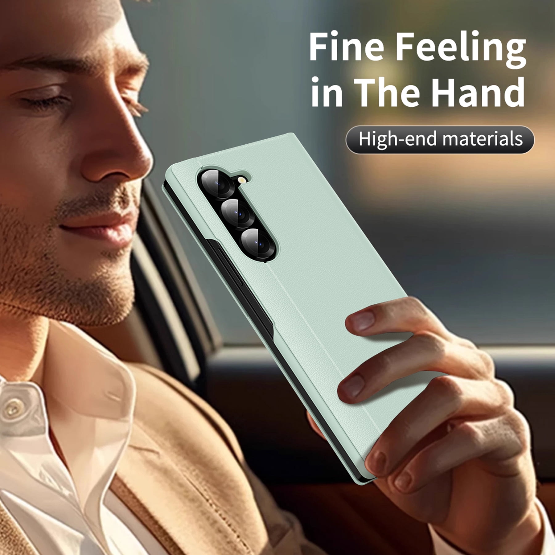 For Samsung Galaxy Z Fold 7 Case PU Leather Flip Case,With Intelligent Window,With Card Holder,Anti-fall Rugged Shockproof Protective Phone Case Cover for Samsung Galaxy Z Fold 7,Green