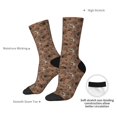thumbnail image 4 of Sigee Warm Coffee Pattern for Contrast Design Soft Moisture-Wicking Socks Crew Casual Athletic Stretchy Loose Middle Tube Socks, 4 of 6