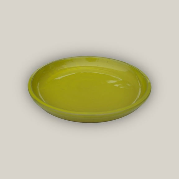 Round | Yellow Ceramic Plant Saucer | High Fired Ecofriendly Clay - Sizes 8"-24" - FREE SHIPPING (9.5"W, Yellow)