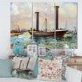 thumbnail image 2 of Designart ' The Ancient Boat Leaving The Harbor ' Nautical & Coastal Canvas Wall Art Print, 2 of 3