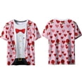 thumbnail image 6 of VBTAPA Tuxedo T-Shirt Short Sleeve Funny Tux with Bowtie Graphic Tee Shirt for Men Casual Holiday Tops Pink M, 6 of 7
