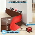 thumbnail image 6 of UHIAGREE 2 Rolls Under Door Draft Stopper,39" Rubber Adhesive Weather Stripping Door Seal(Brown), 6 of 7