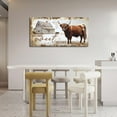 thumbnail image 5 of HFDF Large Highland Cow Wall Art Farmhouse Cow Home Sweet Home Pictures Wall Decor Country Cattle Family Canvas Painting Print Home Modern Artwork for Living Room Bedroom Office 20x16inch Framed, 5 of 7